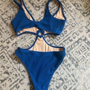 Cotton on pacific blue crinkle one piece bikini